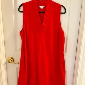 Crown & Ivy Red Ruffle V-Neck Top